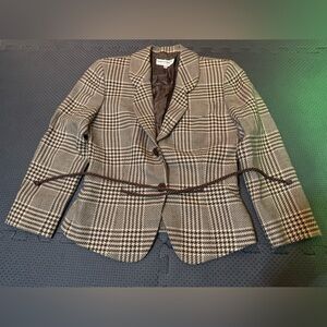 Giorgio Armani Women's Checkered Blazer - Black and White